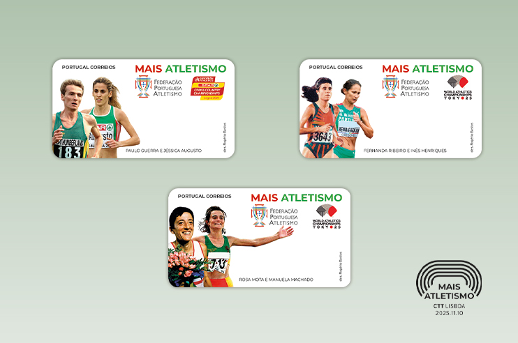 3 etiquetas com diversas pessoas a correr