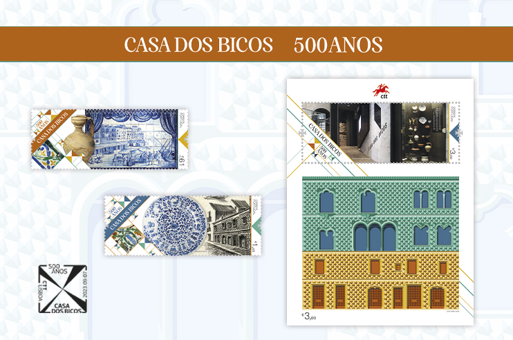Selos comemorativos dos 500 anos Casa dos bicos