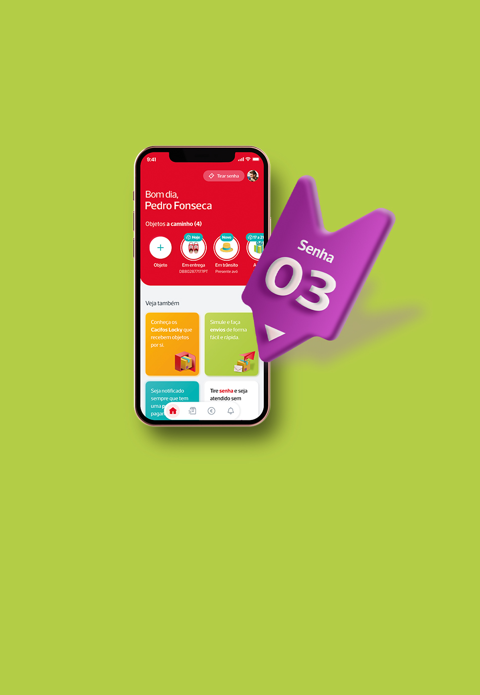 Consegue tirar a senha digital através da App CTT.