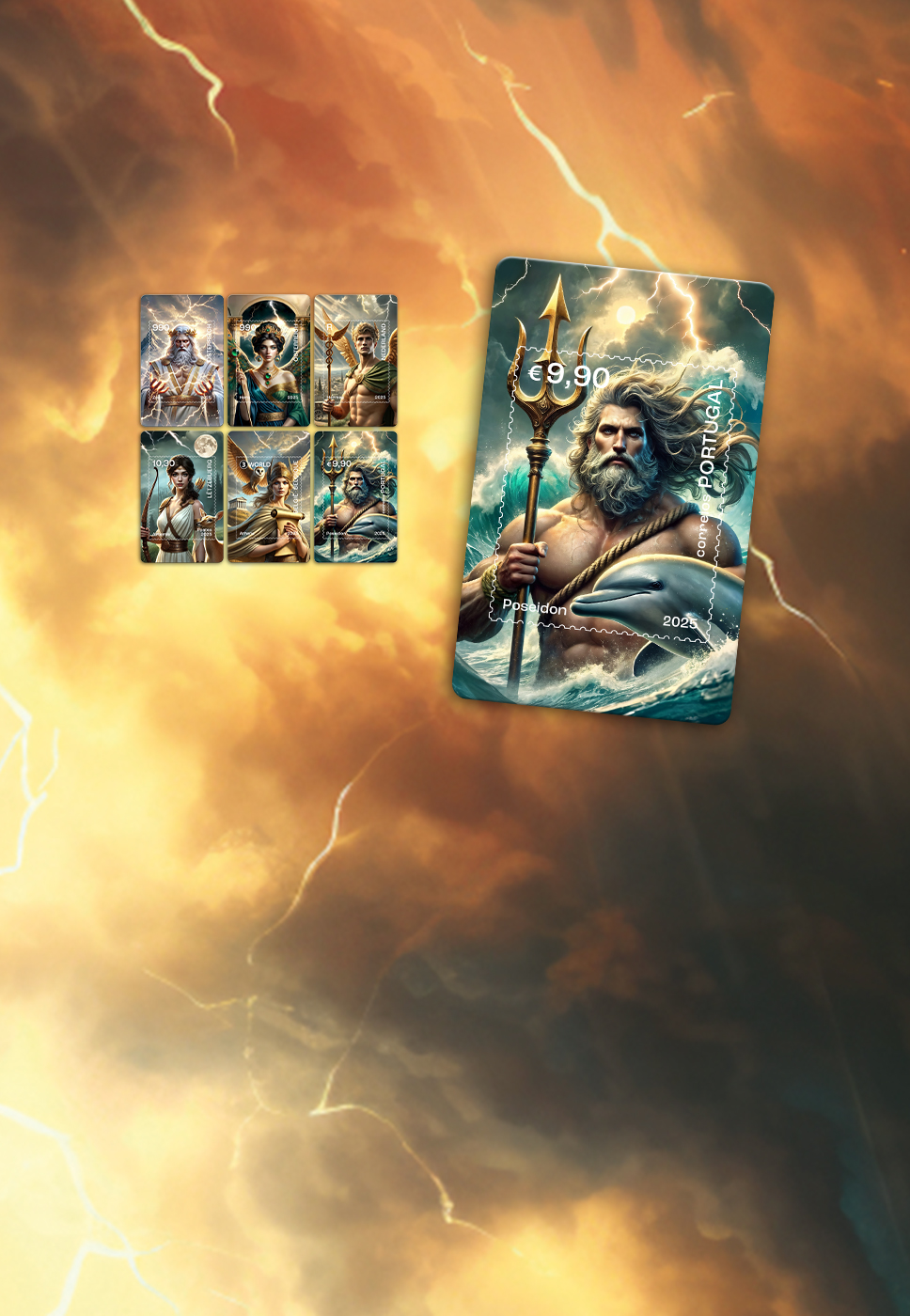 Ilustração com os selos dos 6 deuses