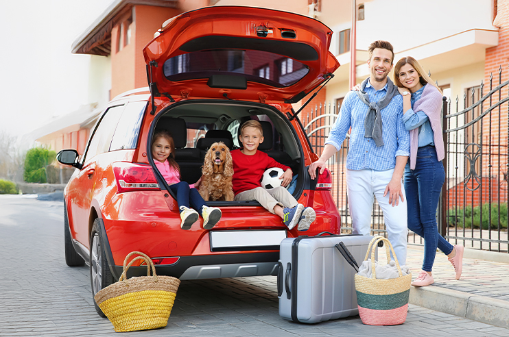 Família em férias.