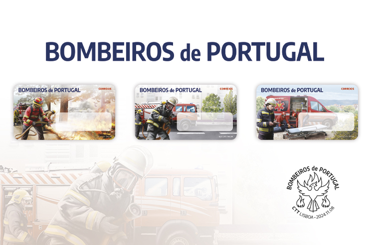 Imagens de selos Bombeiros de Portugal.