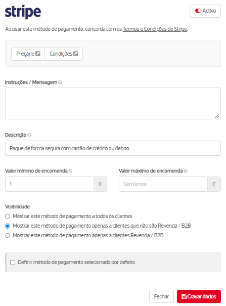 Ativa&ccedil;&atilde;o Stripe 1