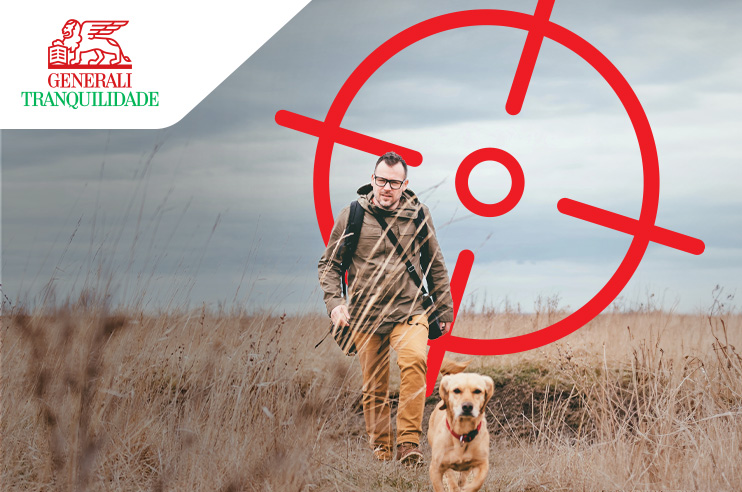 Seguro Caçadores que protege o caçador e o seu animal de caça.