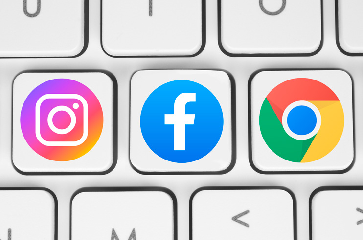 Ícone Facebook, Instagram e Google