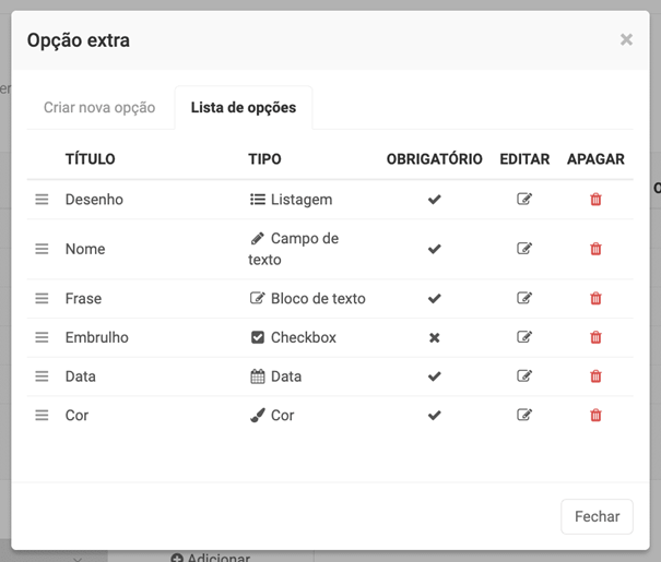 Op&ccedil;&otilde;es extra de produto fig13